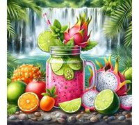 Puzzle 150 pièces pour Adulte,Cascade de Fruits 65x65 cm DIY De Puzzle,Divertissement créatif,Jeux éducatifs à défis Puzzles pour Toute la Famille