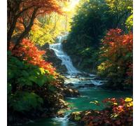 Puzzle 150 pièces pour Adulte,Cascade du Bosquet 65x65 cm DIY De Puzzle,Divertissement créatif,Jeux éducatifs à défis Puzzles pour Toute la Famille