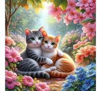 Puzzle 150 pièces pour Adulte,Fleurs de la Jungle Chats 65x65 cm DIY De Puzzle,Divertissement créatif,Jeux éducatifs à défis Puzzles pour Toute la Famille