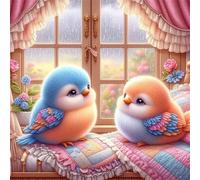 Puzzle 150 pièces pour Adulte,Oiseaux Mignons 65x65 cm DIY De Puzzle,Divertissement créatif,Jeux éducatifs à défis Puzzles pour Toute la Famille