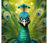 Puzzle 150 pièces pour Adulte,Paon Vert 65x65 cm DIY De Puzzle,Divertissement créatif,Jeux éducatifs à défis Puzzles pour Toute la Famille