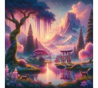 Puzzle 150 pièces pour Adulte,Paysages Roses du Japon 65x65 cm DIY De Puzzle,Divertissement créatif,Jeux éducatifs à défis Puzzles pour Toute la Famille