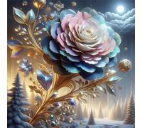 Puzzle 150 pièces pour Adulte,Roses de Winter Grove 65x65 cm DIY De Puzzle,Divertissement créatif,Jeux éducatifs à défis Puzzles pour Toute la Famille