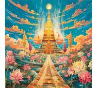Puzzle 150 pièces pour Adulte,Tour du Lotus 65x65 cm DIY De Puzzle,Divertissement créatif,Jeux éducatifs à défis Puzzles pour Toute la Famille