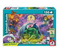 Puzzle 150 pièces SCHMIDT SPIELE Petit dragon Dès 7 ans Illustration colorée Cadre turquoise