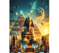 Puzzle 150 pièces Statue égyptienne Pyramide Puzzles pour Adultes Jeux d'activités Familiales,Puzzle à Faire Soi-même pour Décoration Murale de la Maison