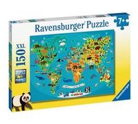 Puzzle 150 pièces XXL Ravensburger La carte du monde des animaux G