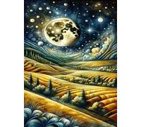 Puzzle 1500 pièces,87x57 cm Puzzles pour Adultes,Jeux éducatif Puzzles Classiques Défi Jouets Cadeaux pour Puzzle de Décoration Familiale - Champs lunaires Abstraits