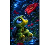 Puzzle 1500 Pièces Adulte Tortue Fleurs Rouges - Puzzle Classique Grand Format 87x57 cm - Jeu de Patience et d'Adresse en Famille - Idée Cadeau et Magnifique Décoration Murale