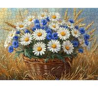 Puzzle 1500 Pieces Adultes, Challenge Casse-Tête Difficile, Format 87 x 57 cm, Puzzle Bois Coloré pour Détente, Jeu de Société Famille, Impossible Classique Jigsaw Puzzles Panier Fleurs Usine f0-395