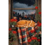 Puzzle 1500 Pièces Adultes Chat de Nuit Urbain, 1500 pièces Puzzles pour Adultes Jeu éducatif Jouets Défi, Décoration de la Maison, Cadeaux de Vacances