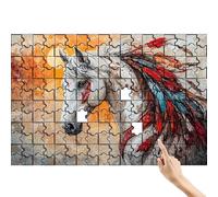 Puzzle 1500 Pièces Adultes Cheval, Plume Puzzle Adulte, Coffret Amusant et Coloré Puzzles Classiques avec Boîte, Jeu Educatif Défi Jouets pour Decoration Maison Cadeau Homme, Cadeau Fille 6 Ans X-4