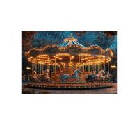 Puzzle 1500 Pieces Adultes Ciel étoilé Puzzle 1500 Pieces Bois Carrousel, Puzzles Classiques pour Toute la Famille Réunie, Puzzles Adulte pour Printemps Decoration Murale 60 x 90 Cm LZPT-04730
