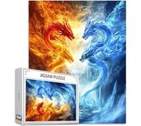 Puzzle 1500 Pièces Adultes, Dragon Puzzle Animal Motif Désign, Grand Bois Jigsaw 87x57cm Débutant Fille éducatif Challenge Toy avec Emballage Cadeau for Decoration Chambre Murale Cadeau Femme,Model640