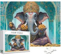 Puzzle 1500 Pièces Adultes, Éléphant Puzzle Inde Motif Désign, Grand Bois Jigsaw 87x57cm Débutant Fille éducatif Challenge Toy avec Emballage Cadeau for Decoration Chambre Murale Cadeau Femme,Model190