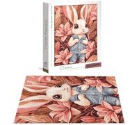 Puzzle 1500 Pièces Adultes Fleur, Puzzles pour Adultes de Qualité Supérieure, Lapin Puzzles Classiques, DIY Jeu D'Intelligence De l'art de la Décoration Moderne Maison Jeu Cadeaux de Noël B-8347