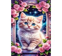 Puzzle 1500 Pieces Adultes Fleurs Chats 87x57 cm, Examinez Les pièces, Découvrez Les Indices et Résolvez l'enquête, Puzzle Adulte 1500 Pièces