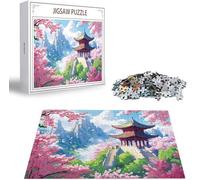 Puzzle 1500 Pièces Adultes Fleurs de Cerisier, Puzzle 1500 Pièces Parfaitement Imbriquées Lettres au Dos, Montagne Jeu éducatif défi Joue Art Puzzles Classiques, pour Adultes Cadeau 87 x 57 cm B-283