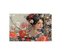Puzzle 1500 Pieces Adultes Geisha Puzzle 1500 Pieces Bois Fleur, Puzzles Classiques Jeux Réflexion pour Toute la Famille Réunie, Puzzles Adulte pour Printemps Decoration Murale 60x90Cm LZPT-01412