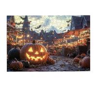 Puzzle 1500 Pièces Adultes Halloween, Puzzle Adulte 1500 Pièces, Citrouille Puzzles Classiques pour Activité Familiale Jeux Educatifs, Grand Puzzles en Bois avec Boite pour Cadeau Homme, Decor -2603