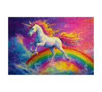 Puzzle 1500 Pieces Adultes Licorne Lot de Puzzle Arc-en-Ciel pour Adultes 87x57cm, Colorés, Classique Supérieure éducatif Défi Jouets pour Cadeau Homme Défi Jouets Familial Decoration Chambre G-44