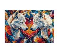 Puzzle 1500 Pieces Adultes Loup Lot de Puzzle Rétro pour Adultes 87x57cm, Colorés, Classique Supérieure éducatif Défi Jouets pour Cadeau Homme Défi Jouets Familial Cadeau Femme Decoration Chambre J-05