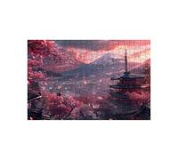 Puzzle 1500 Pieces Adultes Mont Fuji Puzzle 1500 Pieces Bois Fleurs de Cerisier, Puzzles Classiques pour Toute la Famille Réunie, Puzzles Adulte pour Printemps Decoration Murale 60 x 90Cm LZPT-02186