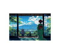 Puzzle 1500 Pieces Adultes Mont Fuji Puzzle 1500 Pieces Bois Geisha, Puzzles Classiques Jeux Réflexion pour Toute la Famille Réunie, Puzzles Adulte pour Printemps Decoration Murale 60x90cm LZPT-03120