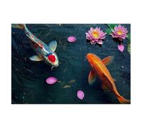 Puzzle 1500 Pièces Adultes Poisson, Puzzle Lotus Pieces, Puzzles Impossible avec Une Boîte d'emballage Exquise, Puzzles en Bois Classiques Jeux Educatifs pour Cadeau Femme, Decoration Maison -2218