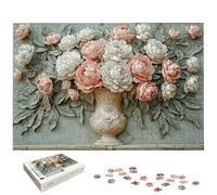 Puzzle 1500 Pièces Adultes, Puzzle 1500 Pieces Fleur pour Adultes, Grand Puzzles Bois Pivoine avec Boite, Jeu de Concentration pour Toute la Famille, Décoration Maison, Cadeau Femme/Homme, -5001