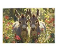 Puzzle 1500 Pièces Adultes, Puzzle Âne pour Adulte, Grand Puzzles Bois avec Boite Cadeau, Jeu de Concentration pour Adultes, 1500 Pièces Puzzles pour Décoration Murale Maison, Cadeau Femme/Homme, P-48