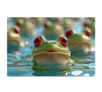 Puzzle 1500 Pièces Adultes, Puzzle Animaux pour Adulte, Grand Puzzles Bois avec Boite Cadeau 87x57cm, Jeu de Concentration pour Adultes, Decoration Noel, Cadeau Femme Homme, Thème: Grenouille, P-45