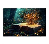 Puzzle 1500 Pièces Adultes, Puzzle Arbre pour Adulte, Grand Puzzles Bois avec Boite Cadeau 87x57cm, Jeu de Concentration pour Adultes, Decoration Noel, Cadeau Femme Homme, Thème: Livre Magique, B-25