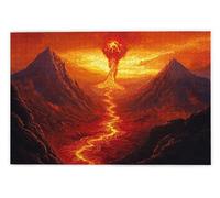 Puzzle 1500 Pièces Adultes, Puzzle Volcan pour Adulte, Grand Puzzles Bois avec Boite Cadeau, Jeu de Concentration pour Adultes, 1500 Pièces Puzzles pour Décoration Murale Maison, Cadeau Femme, T-40