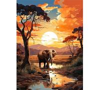 Puzzle 1500 Pièces Adultes Ruisseau de l’éléphant d’Afrique, 1500 Pièces Puzzles pour Adultes Jeu éducatif Jouets Défi, Décoration de la Maison, Cadeaux de Vacances