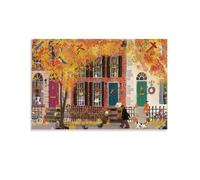 Puzzle 1500 pièces Adultes Scène de Rue d'automne Jeu éducatif Classique Puzzles, Jeu d'adresse pour Toute la Famille, Magnifique décoration Puzzle et Cadeaux 57x87cm