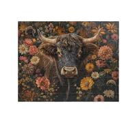 Puzzle 1500 Pièces Adultes Vache Fleurie Puzzle Difficile et Stimulant Jeux éducatif Puzzles Classiques Puzzles 1500 Pièces Adultes Cadeau Stimulant 87 x 57 cm