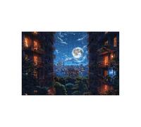 Puzzle 1500 Pieces Adultes Ville Puzzle 1500 Pieces Bois Lune, Puzzles Classiques Jeux Réflexion pour Toute la Famille Réunie, Puzzles Adulte pour Printemps Decoration Murale 60 x 90Cm LZPT-01052
