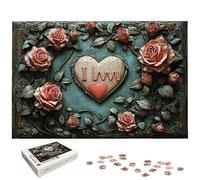 Puzzle 1500 Pièces Amour, Puzzle 1500 Pièces pour Adultes et Enfants à Partir de 14 Ans, Saint Valentin Puzzles Bois avec Une Boîte d'emballage Exquise, pour Décoration Murale, Cadeau Femme, -5842