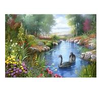 Puzzle 1500 pièces - Andres Orpinas : Les cygnes noirs - CASTORLAND - Puzzle Animaux