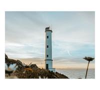 Puzzle 1500 Pièces, Artisanat Cadeau Famille Puzzle-Phare,Bâtiment,Côte,Fleurs,Herbe 87x57cm