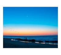 Puzzle 1500 Pièces, Artisanat Cadeau Famille Puzzle-Plage,Silhouette,crépuscule 87x57cm