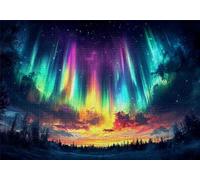 Puzzle 1500 Pièces Aurore Puzzle Adulte Nature 87x57cm Unique Artisanat Classique 3D jigsaw Bois pour Jeux D'activités Familiales, Jigsaw à Faire Soi Même pour Ddécoration Murale Maison, Cadeaux C-814
