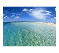 Puzzle 1500 Pièces,Bricolage Moderne Art Mural Cadeau-Golfe,Eau,Transparent,Sable,Côte,Plage,Ciel 87x57cm