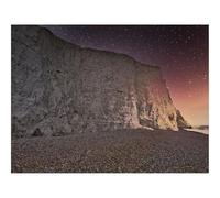 Puzzle 1500 Pièces,Bricolage Moderne Art Mural Cadeau-Rocher,Falaise,Côte,Ciel étoilé,Galet 87x57cm