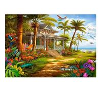 Castorland Puzzle 1500 pièces Adulte La maison des palmiers – Oasis tropicale multicolore 68x47 cm