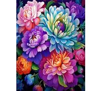Puzzle 1500 Pièces,Chrysanthèmes colorés Puzzles,Classiques Puzzles pour Décoration de la Maison - Puzzle Familial Parfait pour Les Frameless