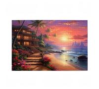 Puzzle 1500 Pieces Coucher de Soleil Puzzle Fleur 1500 Pièces Grand Adultes Difficile Jigsaw en Bois avec Boîte Cadeau, DIY Challenge Impossible Créatif Jeu pour Adulte, Cadeau Femme 87x57cm D-285