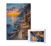 Puzzle 1500 Pièces Coucher de soleil Puzzle Rue,Puzzles Bois Adulte avec Boîte Cadeau,Loisirs Créatifs Adultes DIY Activite Manuelle,Cadeau Anniversaire Homme Femme,Décor Intérieure,87x57cm,p1848t