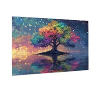Puzzle 1500 Pièces Couleur Puzzle Adultes Arbre De La Vie Motif avec avec Boîte Cadeau, DIY Wooden Puzzl Enjoy Activités de défi Familial, Tableau Decoration Murale, Cadeau Homme 87 x 57 cm -1177Y